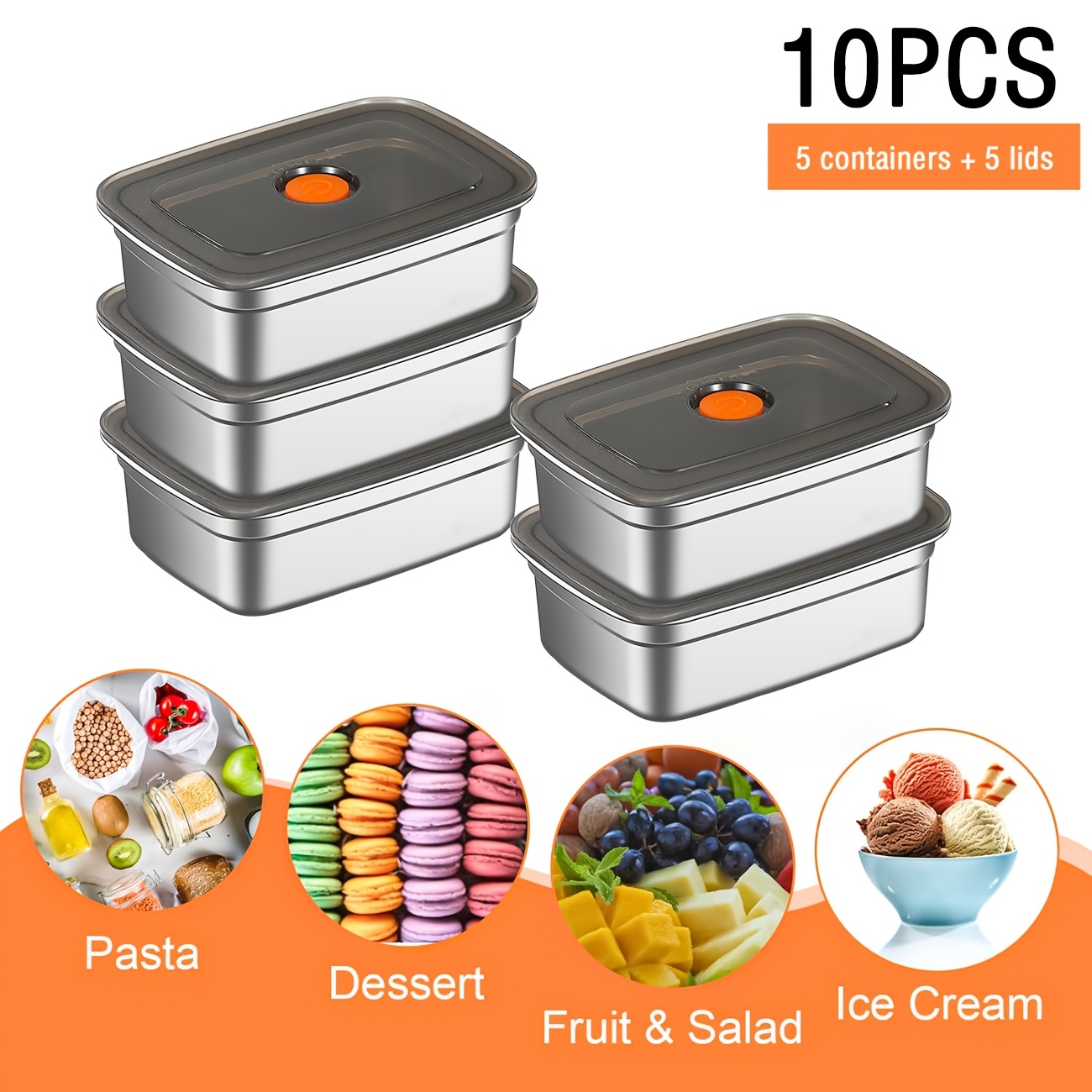 Food Storage Home - 10-częściowy zestaw pojemników na żywność ze