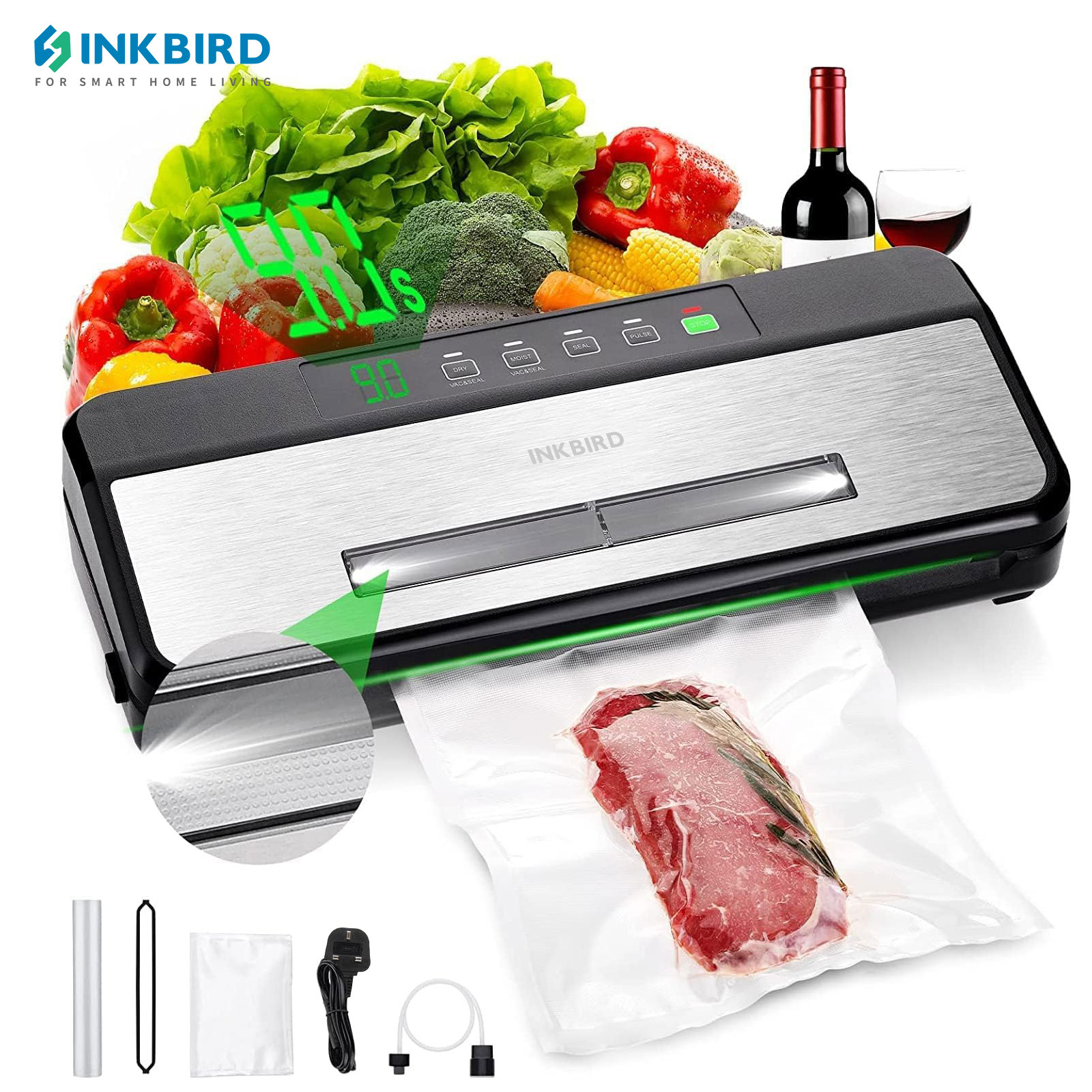 Food Storage Vacuum Sealer Machine - INKBIRD 3. zgrzewarka próżniowa z zestawem