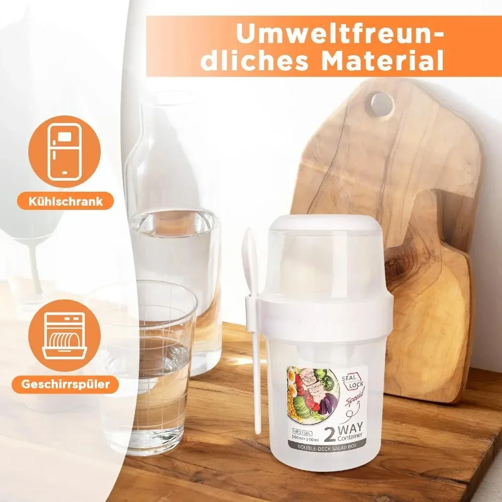 Food Storage Kitchen Container Set - Zestaw pojemników na śniadanie: kubeczki na