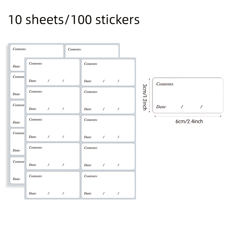 100 sztuk/10 arkuszy Wodoodpor – Food Storage Label recenzja i cena