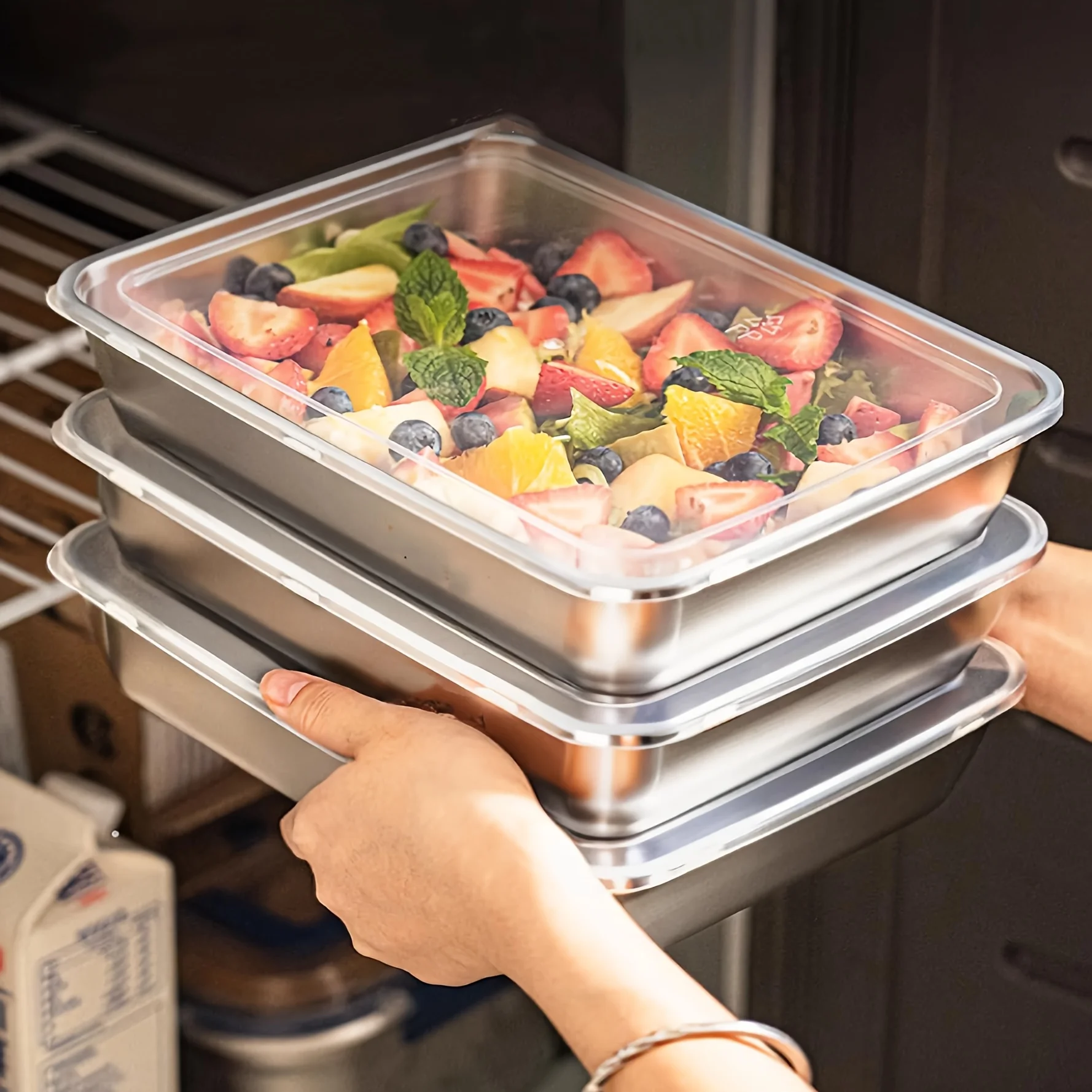 3 szt. Pojemniki na żywność i  – Stainless Lunch Box recenzja i cena