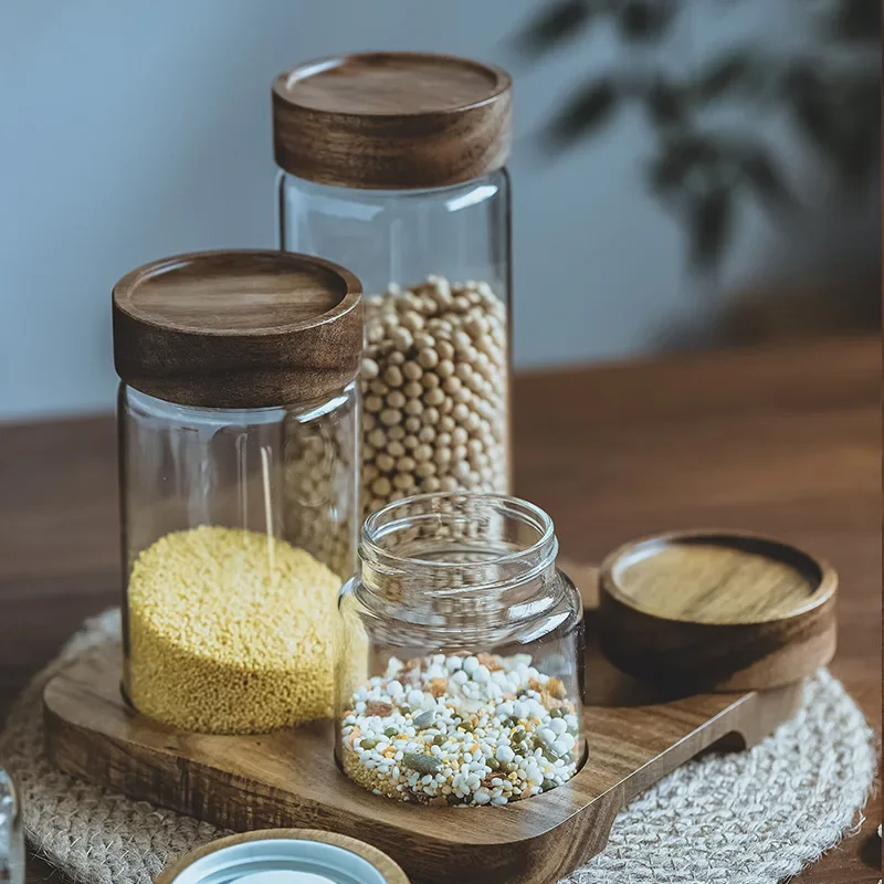 Drewniana pokrywa dozownik do  – Food Storage Kitchen Container Set recenzja i cena
