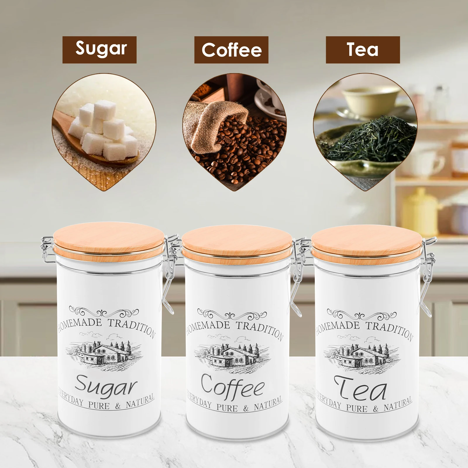 3 szt./zestaw Metalowe pojemni – Food Storage Kitchen Container Set recenzja i cena
