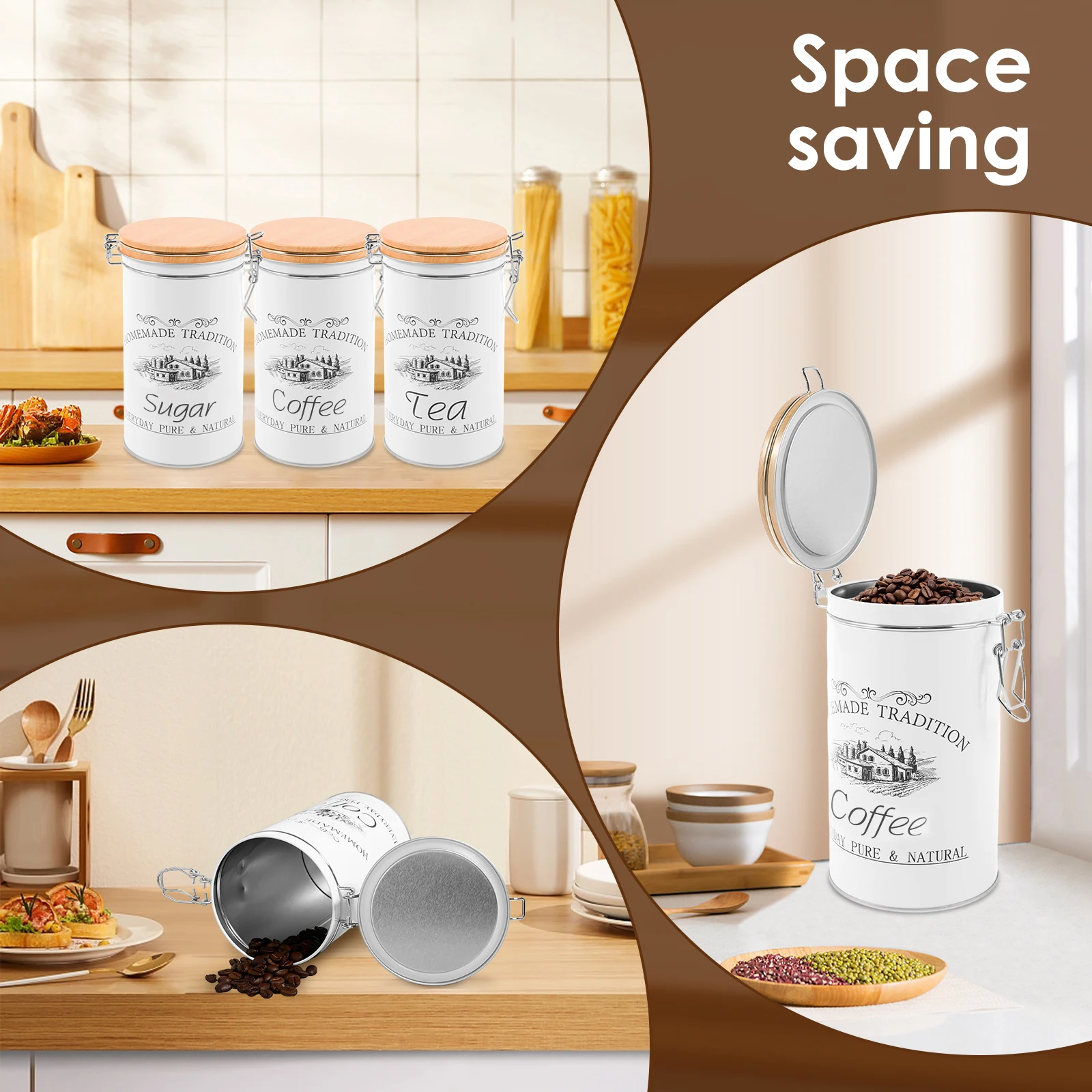 3 szt./zestaw Metalowe pojemni – Food Storage Kitchen Container Set recenzja i cena