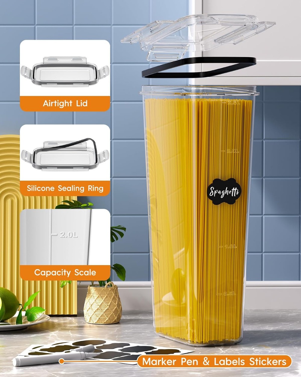 24 szt. Hermetyczne pojemniki  – Food Storage In The Kitchen recenzja i cena